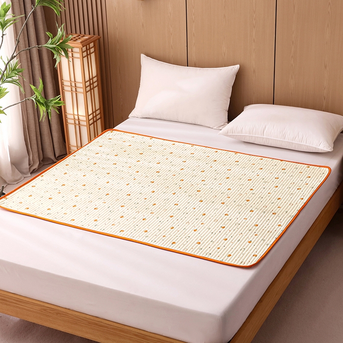 91家纺网 家纺一手货源 找家纺 永旺家纺 2026新款四季可用A面全棉B面宝宝绒全棉纯棉双层纱防水隔尿垫垫子系列 心想事橙