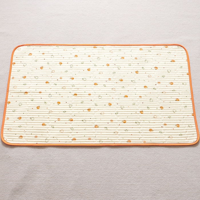 91家纺网 家纺一手货源 找家纺 永旺家纺 2026新款四季可用A面全棉B面宝宝绒全棉纯棉双层纱防水隔尿垫垫子系列 心想事橙