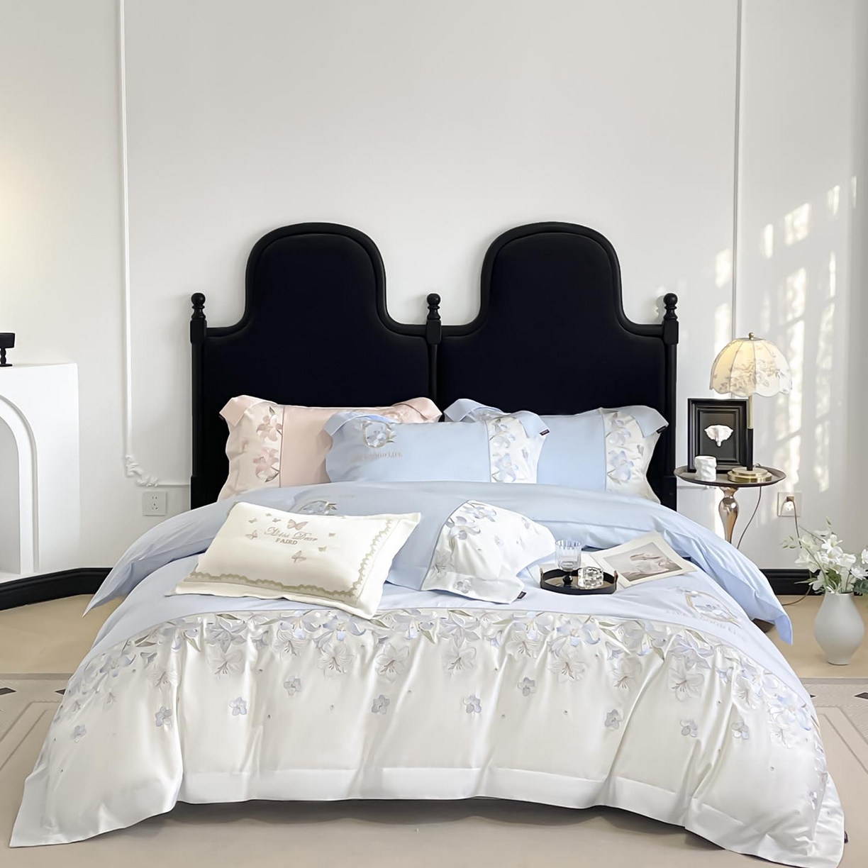 91家纺网 家纺一手货源 找家纺 （总） 2026新款特供款A类长绒棉纯棉四件套100全棉少女心刺绣被套床单床笠床上用品