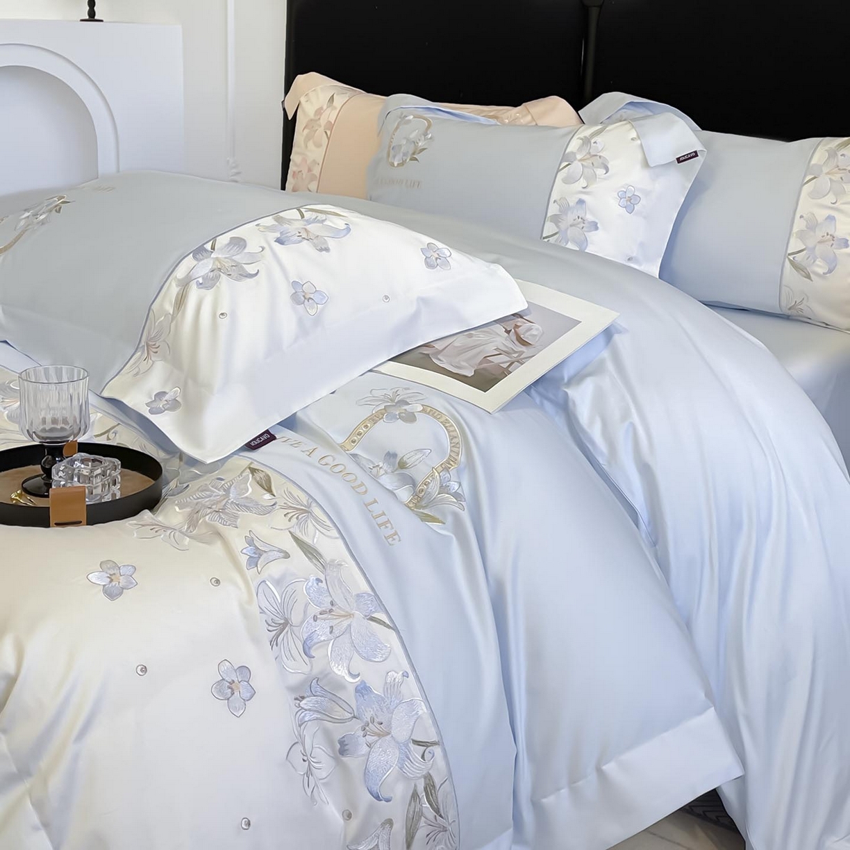 91家纺网 家纺一手货源 找家纺 （总） 2026新款特供款A类长绒棉纯棉四件套100全棉少女心刺绣被套床单床笠床上用品