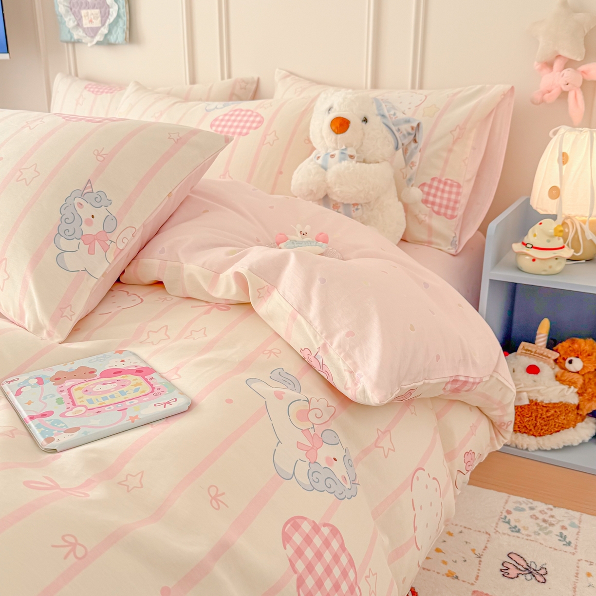 91家纺网 家纺一手货源 找家纺 （总）呗旺鹿 2026新款全棉纯棉40支12868星仔系列单被套被套单件单品被套