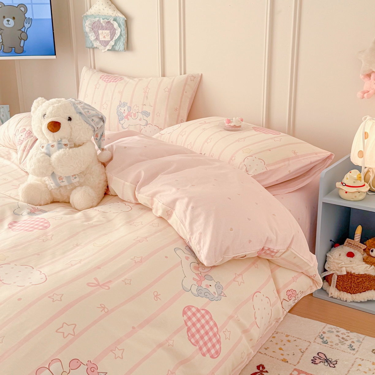 91家纺网 家纺一手货源 找家纺 （总）呗旺鹿 2026新款全棉纯棉40支12868星仔系列单被套被套单件单品被套