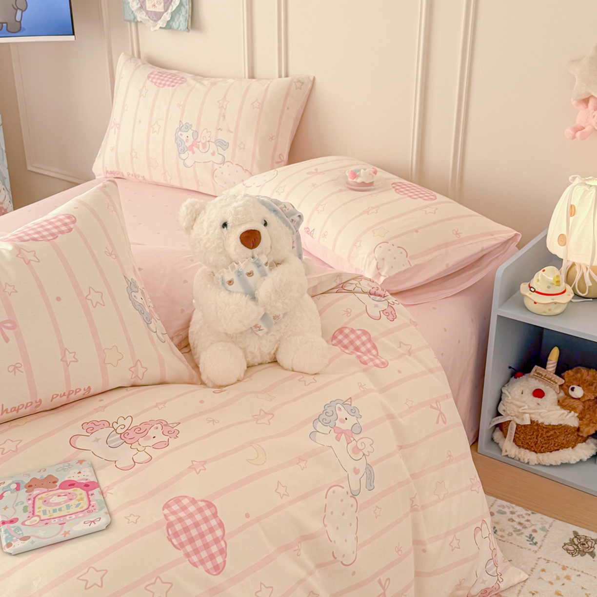 91家纺网 家纺一手货源 找家纺 （总）呗旺鹿 2026新款全棉纯棉40支12868星仔系列单被套被套单件单品被套