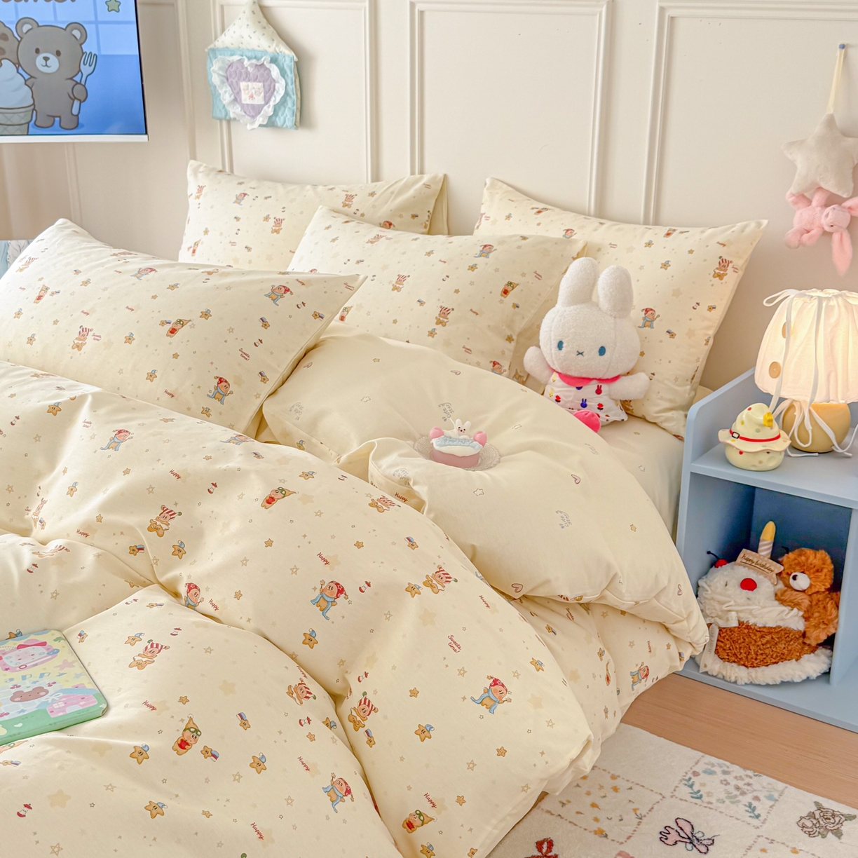 91家纺网 家纺一手货源 找家纺 （总）呗旺鹿 2026新款全棉纯棉40支12868星仔系列单被套被套单件单品被套