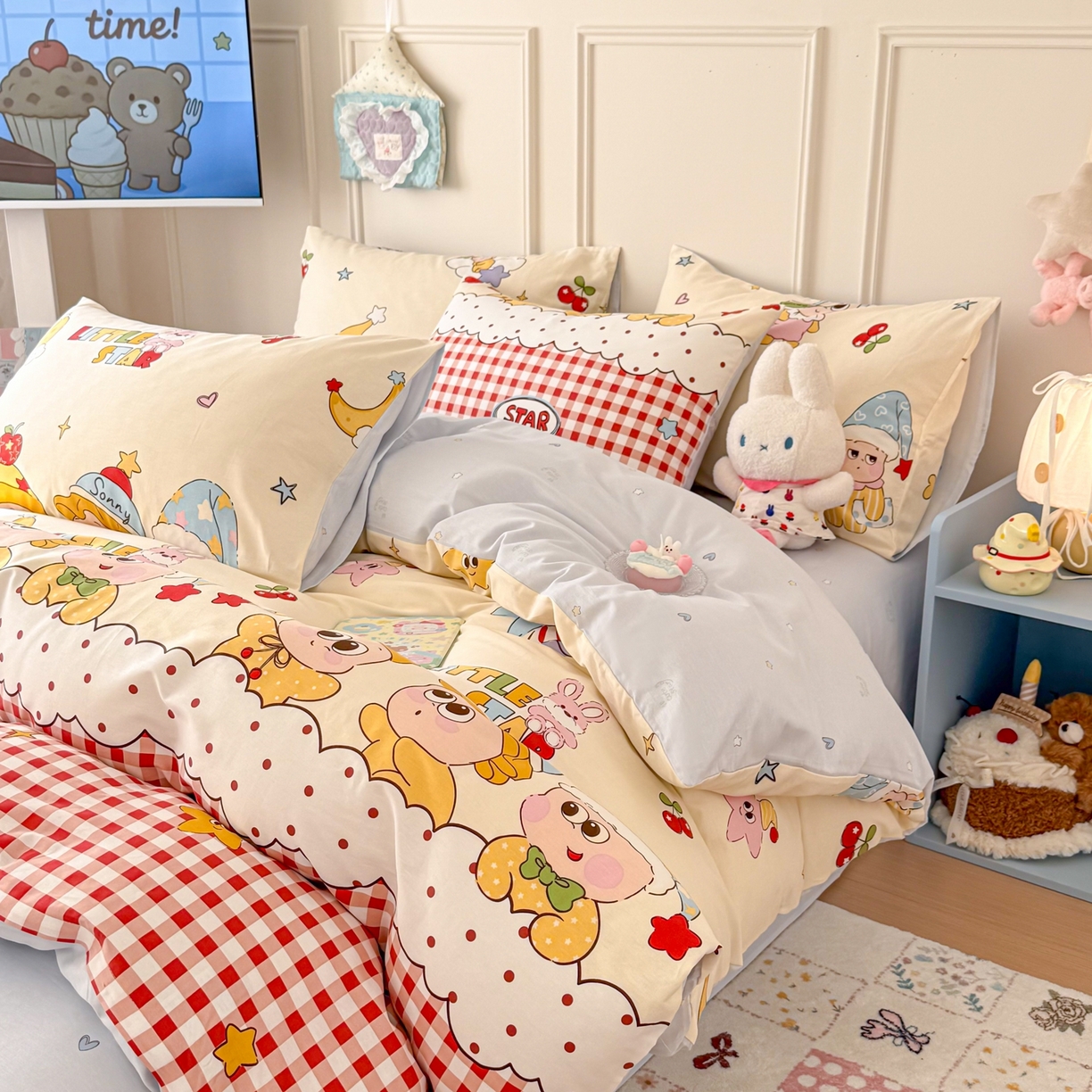 91家纺网 家纺一手货源 找家纺 （总）呗旺鹿 2026新款全棉纯棉40支12868星仔系列单被套被套单件单品被套