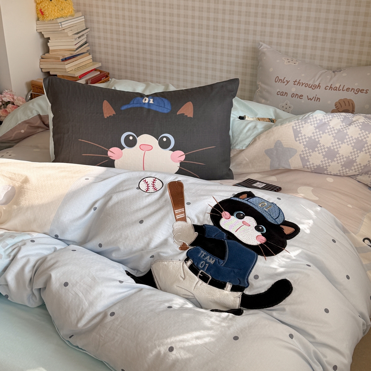 91家纺网 家纺一手货源 找家纺 （总）柚子YOUTH 2026春夏新款大版全棉纯棉双层纱贴布绣四件套