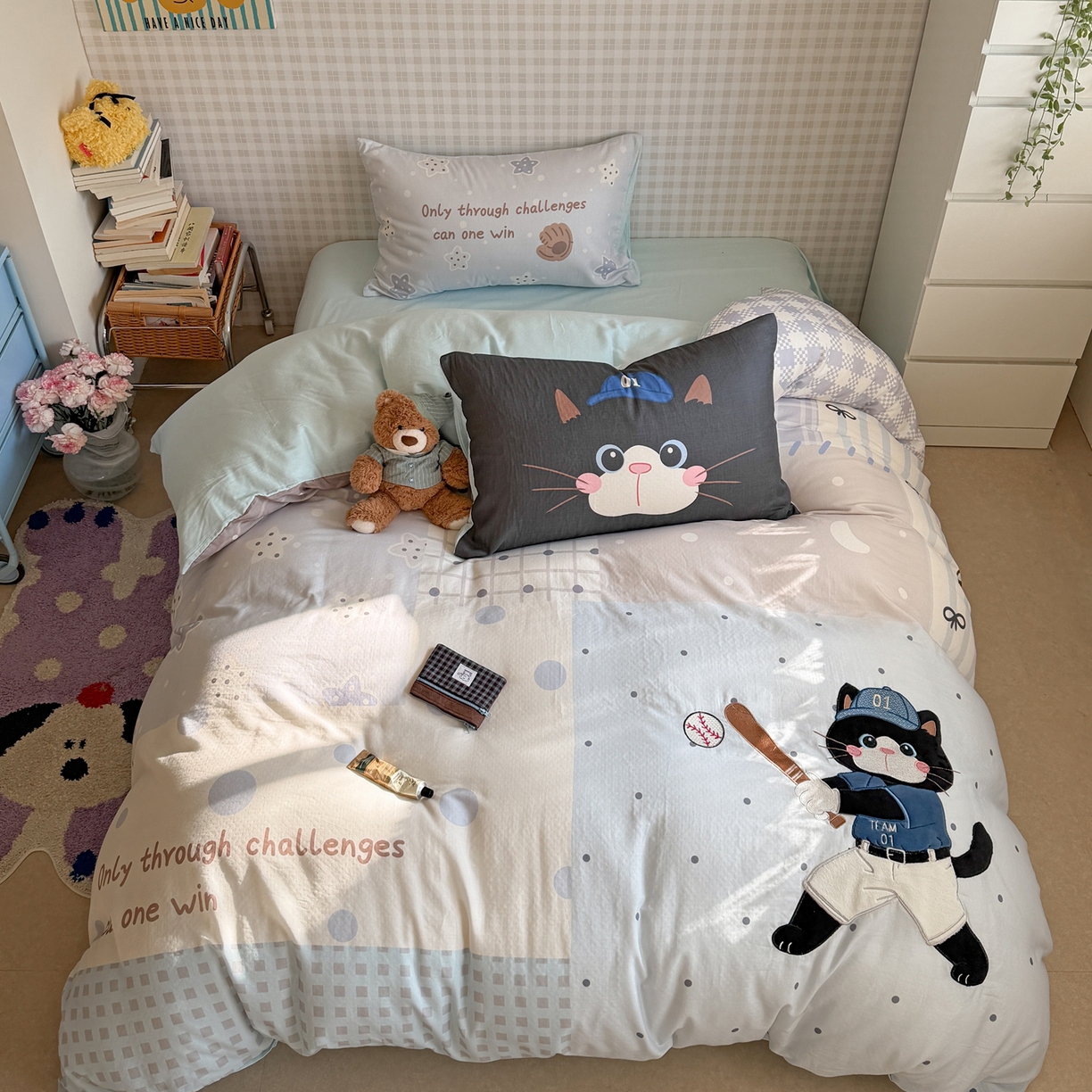 91家纺网 家纺一手货源 找家纺 （总）柚子YOUTH 2026春夏新款大版全棉纯棉双层纱贴布绣四件套