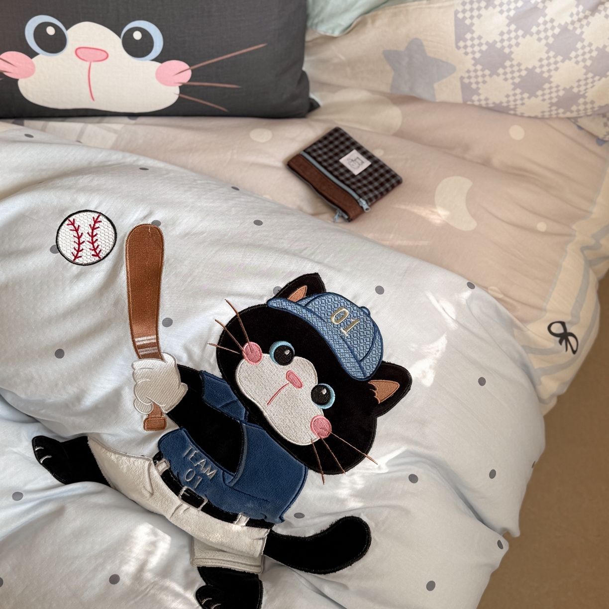 91家纺网 家纺一手货源 找家纺 （总）柚子YOUTH 2026春夏新款大版全棉纯棉双层纱贴布绣四件套