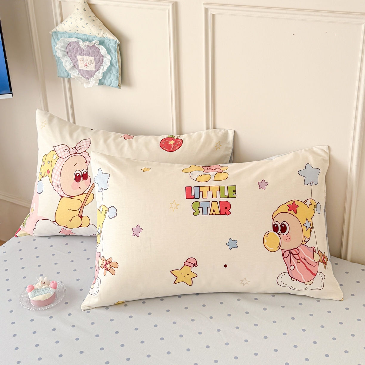 91家纺网 家纺一手货源 找家纺 呗旺鹿 2026新款全棉纯棉40支12868星仔系列单被套被套单件单品被套 星星仔的梦