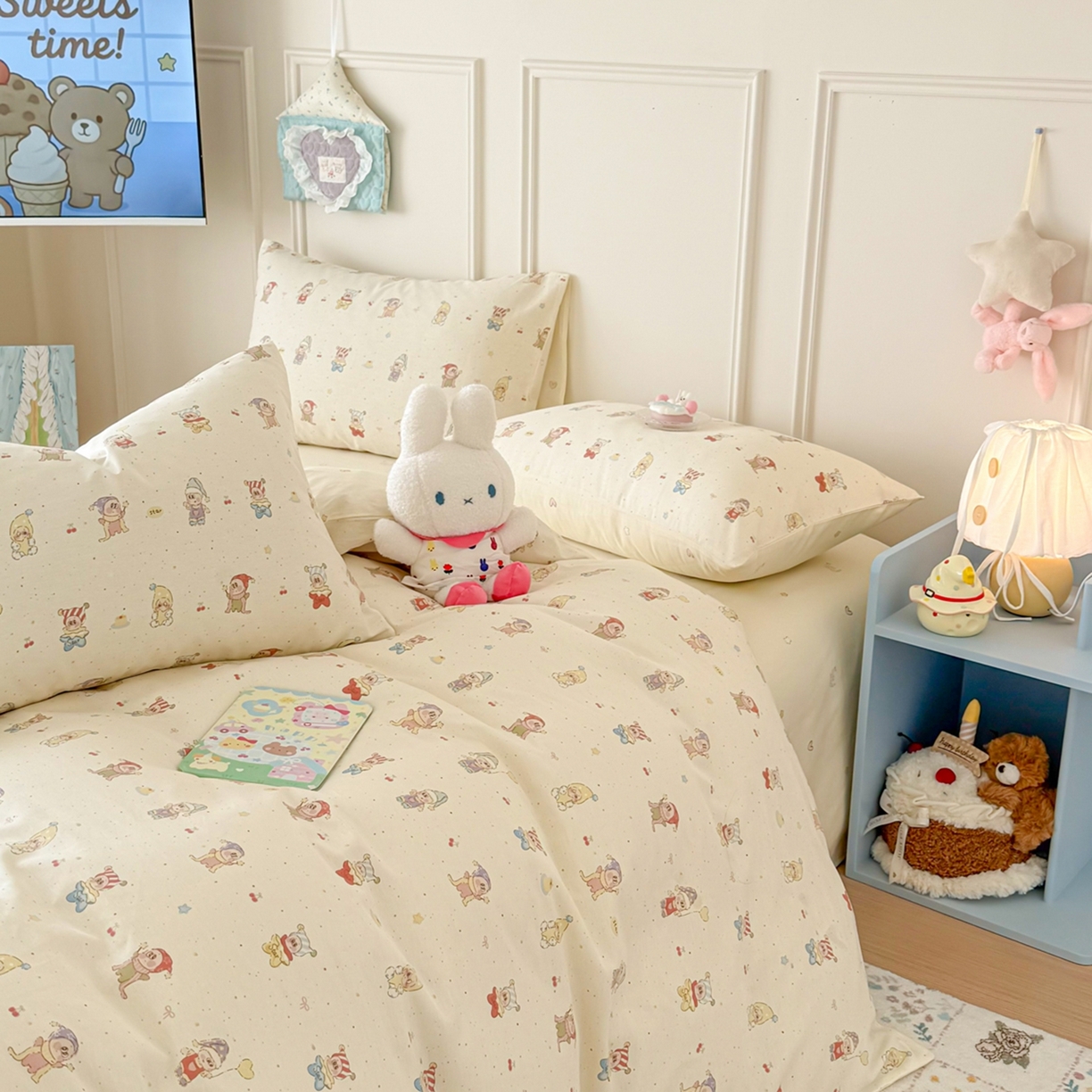 91家纺网 家纺一手货源 找家纺 呗旺鹿 2026新款全棉纯棉40支12868星仔系列单被套被套单件单品被套 梦幻童乡