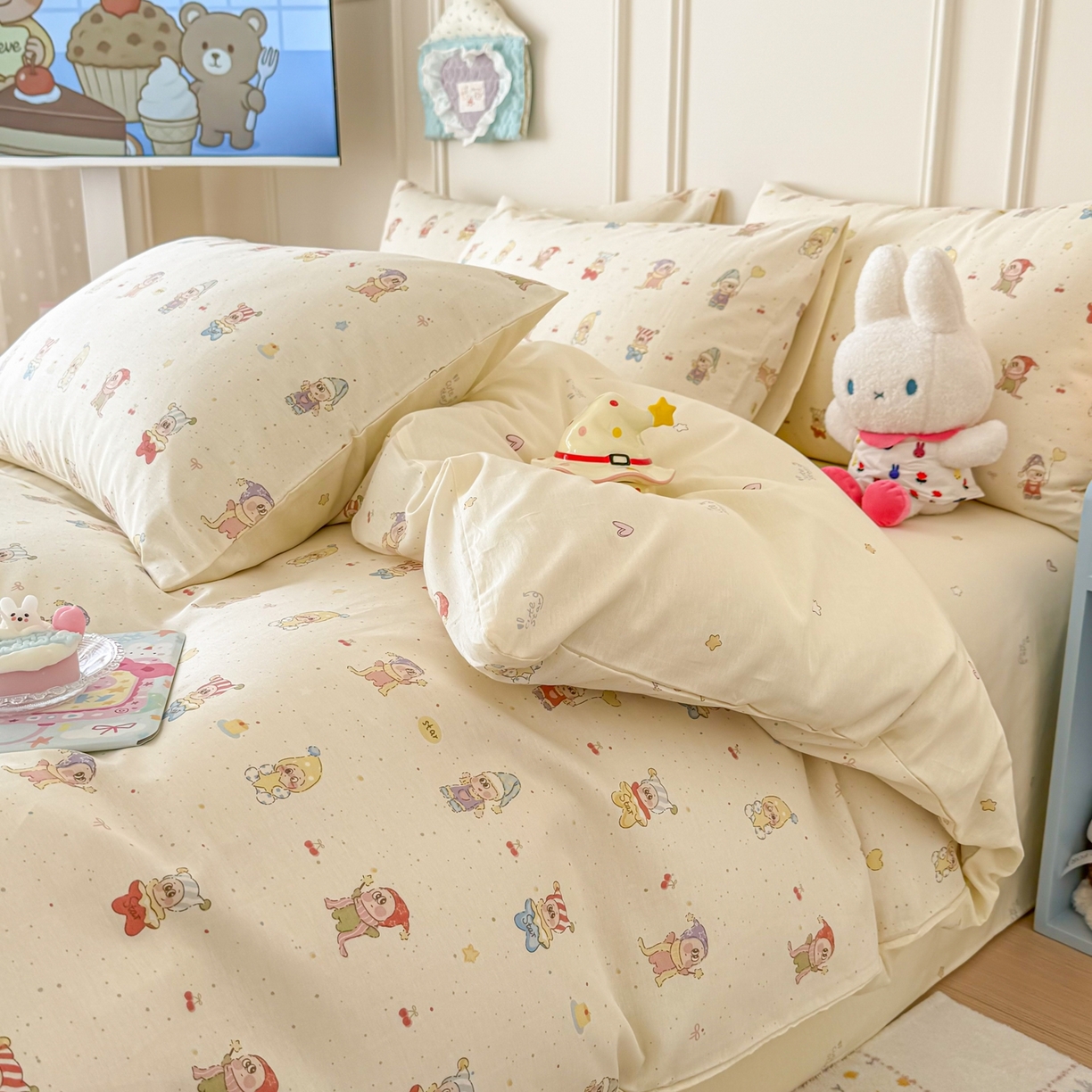 91家纺网 家纺一手货源 找家纺 呗旺鹿 2026新款全棉纯棉40支12868星仔系列单被套被套单件单品被套 梦幻童乡