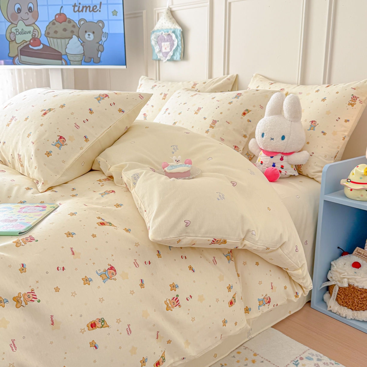 91家纺网 家纺一手货源 找家纺 呗旺鹿 2026新款全棉纯棉40支12868星仔系列单被套被套单件单品被套 魔法星仔