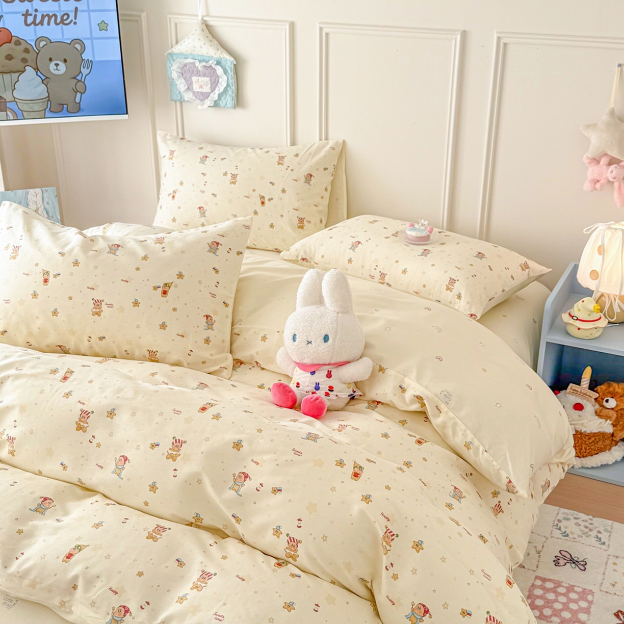 91家纺网 家纺一手货源 找家纺 呗旺鹿 2026新款全棉纯棉40支12868星仔系列单被套被套单件单品被套 魔法星仔