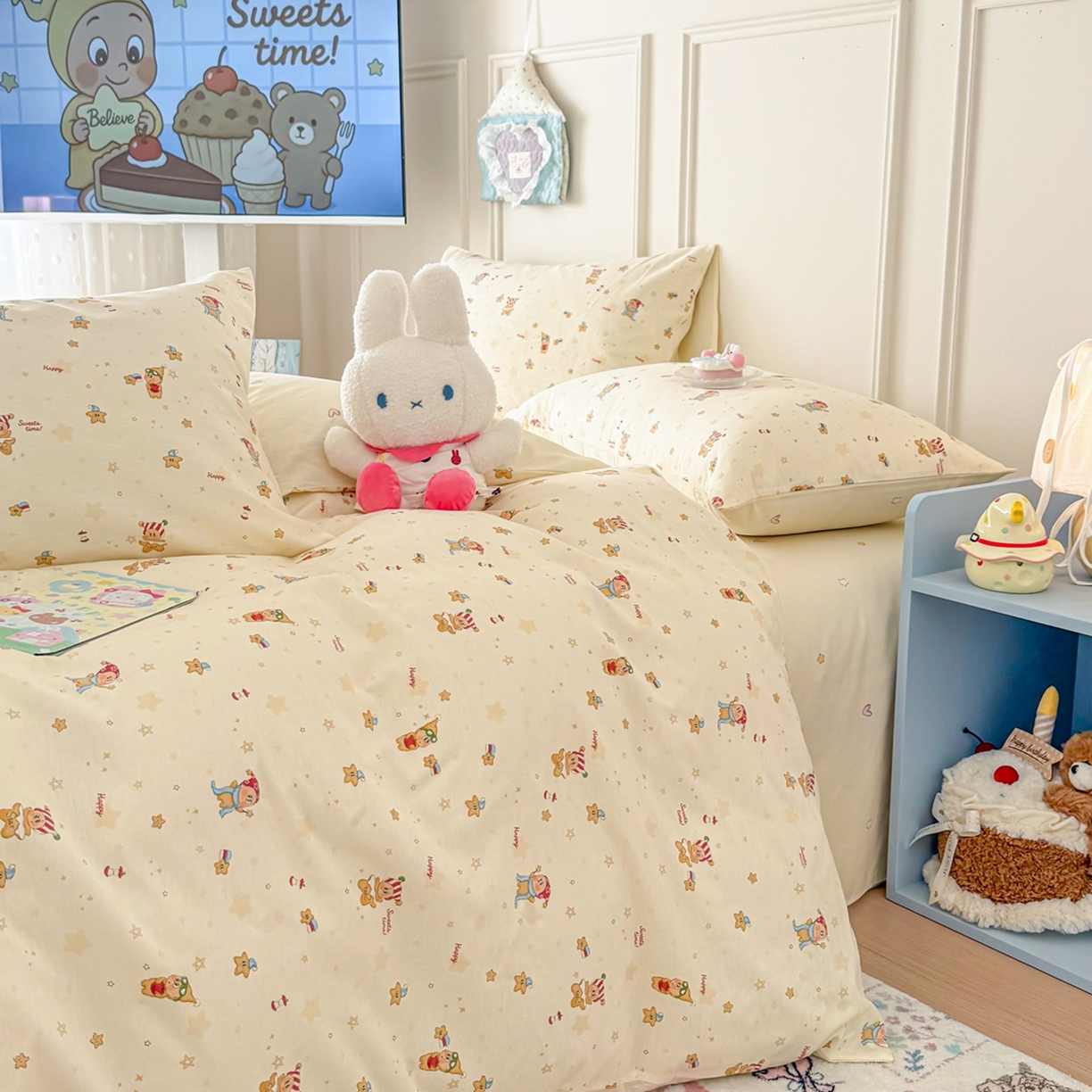 91家纺网 家纺一手货源 找家纺 呗旺鹿 2026新款全棉纯棉40支12868星仔系列单被套被套单件单品被套 魔法星仔