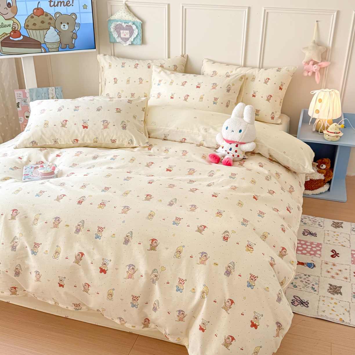 91家纺网 家纺一手货源 找家纺 呗旺鹿 2026新款全棉纯棉40支12868星仔系列单被套被套单件单品被套 梦幻童乡