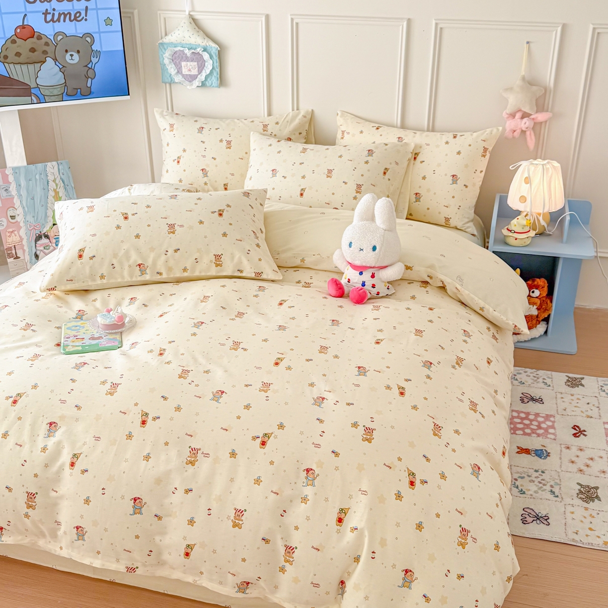 91家纺网 家纺一手货源 找家纺 呗旺鹿 2026新款全棉纯棉40支12868星仔系列单被套被套单件单品被套 魔法星仔