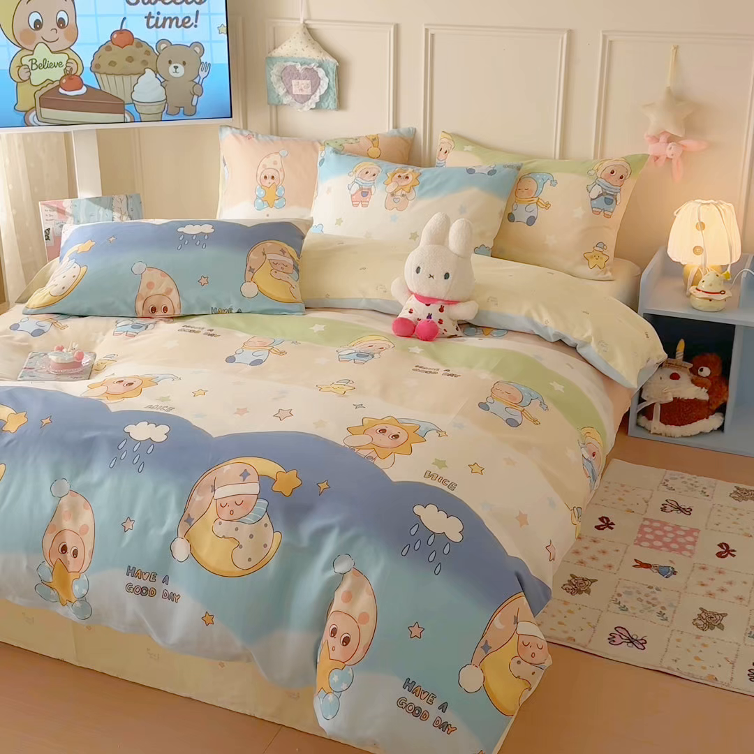 91家纺网 家纺一手货源 找家纺 呗旺鹿 2026新款全棉纯棉40支12868星仔系列单被套被套单件单品被套 星梦童话