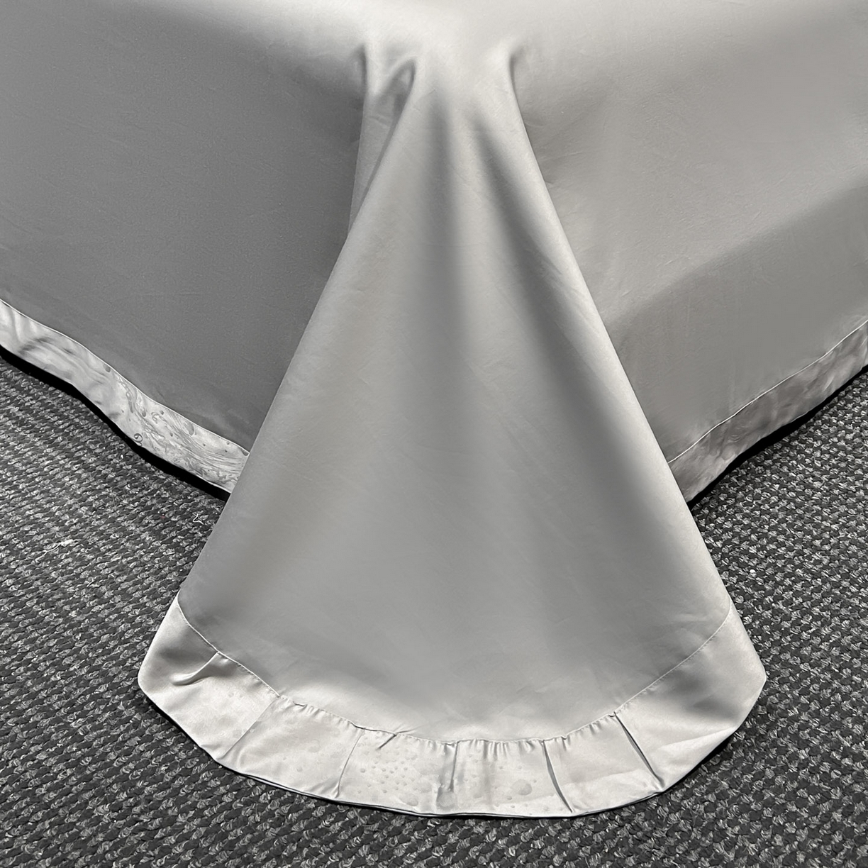 91家纺网 家纺一手货源 找家纺 启航家居 2026新款50支全棉提花四件套 梦幻气泡浅灰