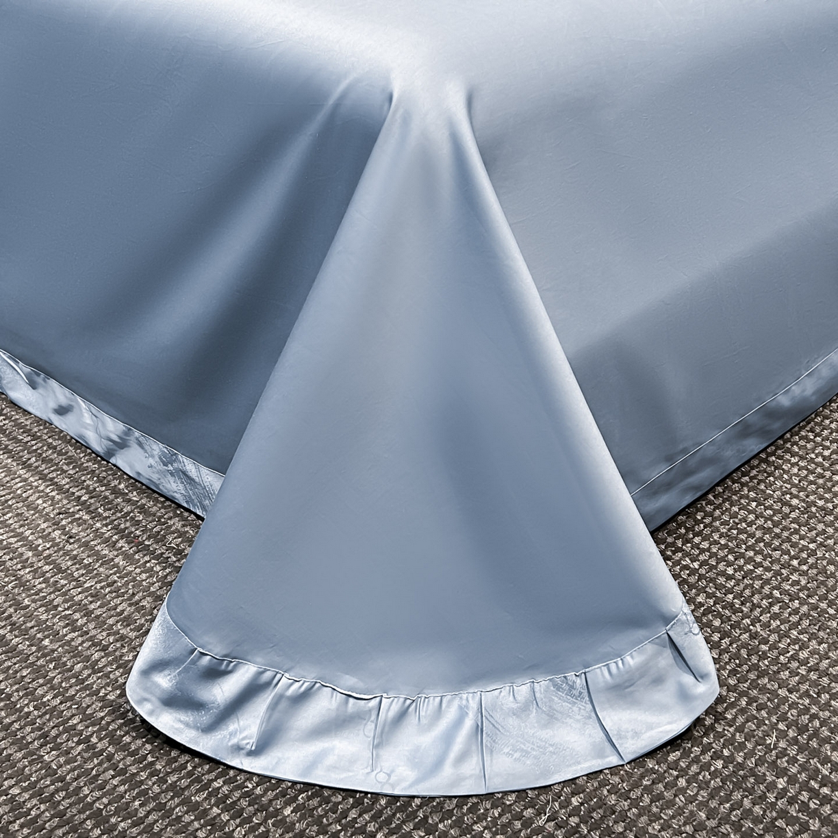 91家纺网 家纺一手货源 找家纺 启航家居 2026新款50支全棉提花四件套 轻诗曼语皇室蓝