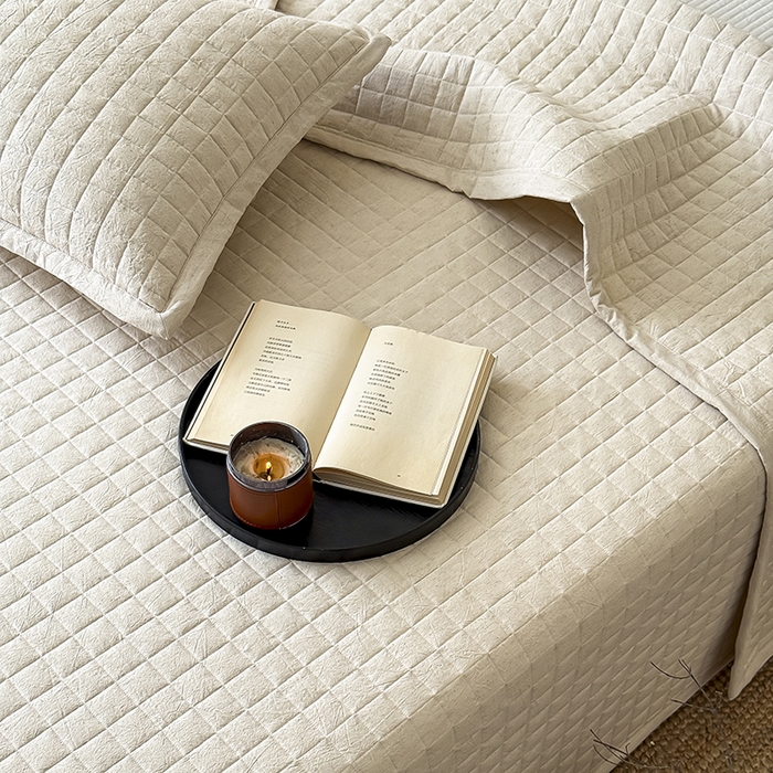 91家纺网 家纺一手货源 找家纺 （总）Mr.pig猪先生水洗棉 2026新款日式棉麻床盖单品床盖三件套-格律（展示价格为控价，实际价格请联系客服）