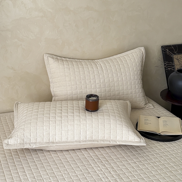 91家纺网 家纺一手货源 找家纺 （总）Mr.pig猪先生水洗棉 2026新款日式棉麻床盖单品床盖三件套-格律（展示价格为控价，实际价格请联系客服）