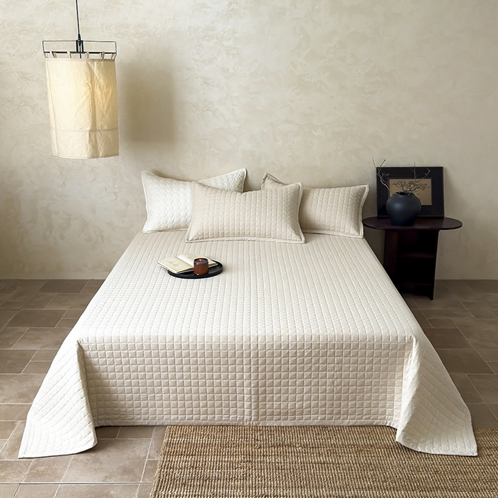 91家纺网 家纺一手货源 找家纺 （总）Mr.pig猪先生水洗棉 2026新款日式棉麻床盖单品床盖三件套-格律（展示价格为控价，实际价格请联系客服）