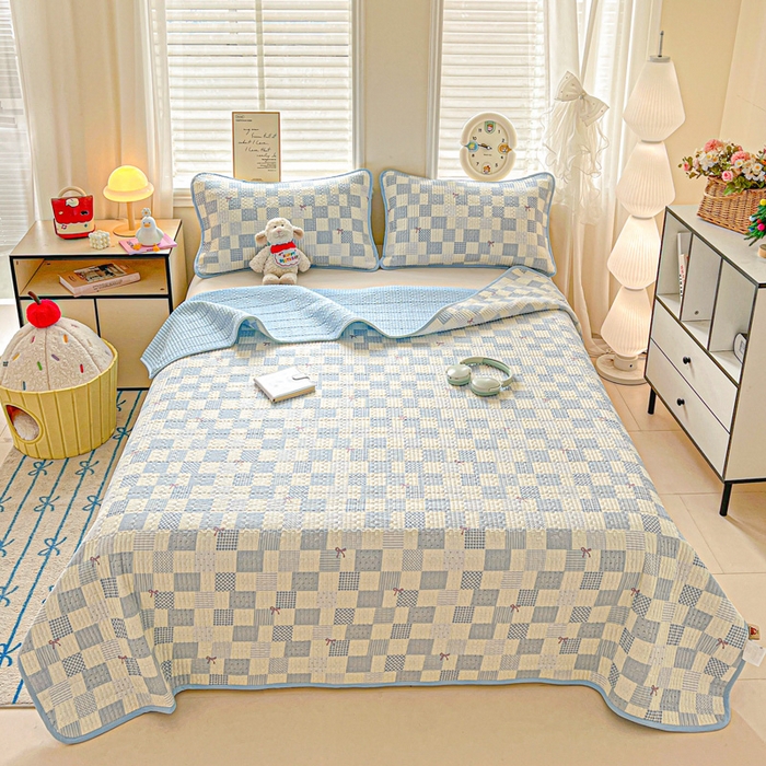 91家纺网 家纺一手货源 找家纺 （总）岚吉家纺 2026新款新疆棉机包边床盖三四件套