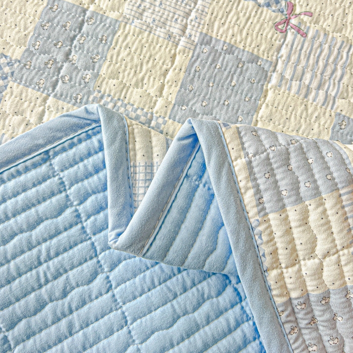 91家纺网 家纺一手货源 找家纺 （总）岚吉家纺 2026新款新疆棉机包边床盖三四件套