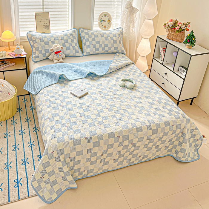 91家纺网 家纺一手货源 找家纺 （总）岚吉家纺 2026新款新疆棉机包边床盖三四件套