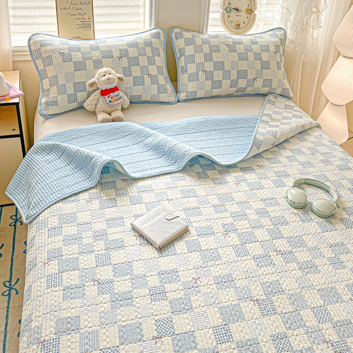 91家纺网 家纺一手货源 找家纺 （总）岚吉家纺 2026新款新疆棉机包边床盖三四件套