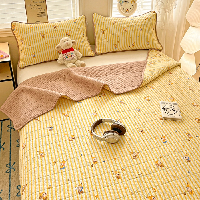 91家纺网 家纺一手货源 找家纺 （总）岚吉家纺 2026新款新疆棉机包边床盖三四件套