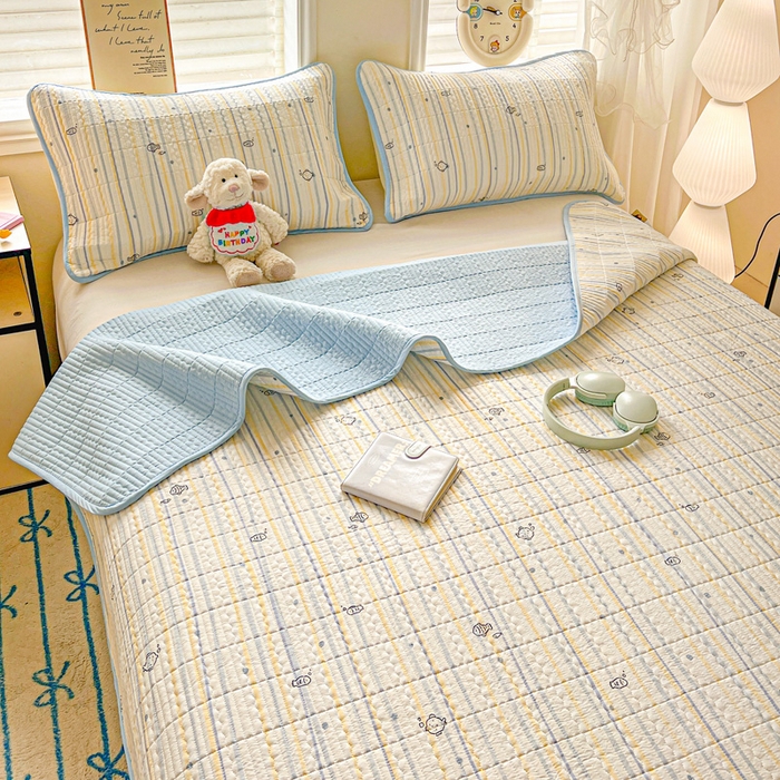 91家纺网 家纺一手货源 找家纺 （总）岚吉家纺 2026新款新疆棉机包边床盖三四件套