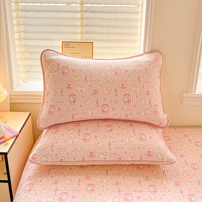 91家纺网 家纺一手货源 找家纺 岚吉家纺 2026新款新疆棉机包边床盖三四件套 K迪猫