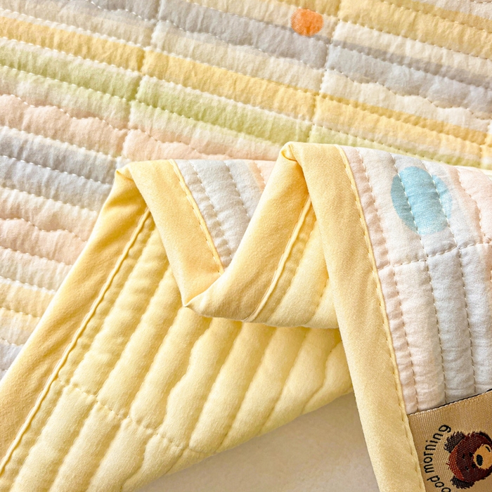 91家纺网 家纺一手货源 找家纺 岚吉家纺 2026新款新疆棉机包边床盖三四件套 彩色圆点