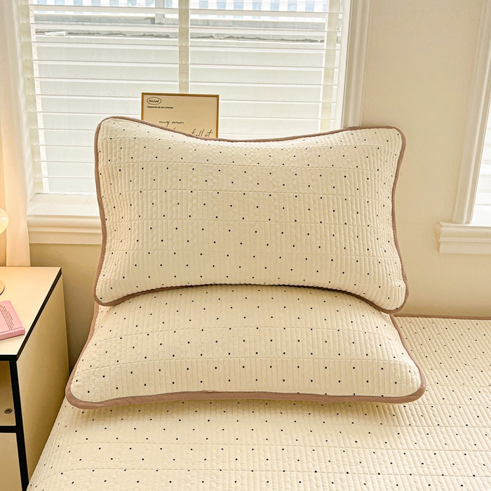 91家纺网 家纺一手货源 找家纺 岚吉家纺 2026新款新疆棉机包边床盖三四件套 点点心愿