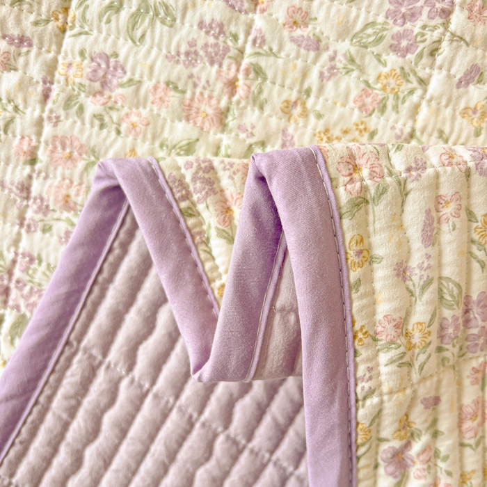 91家纺网 家纺一手货源 找家纺 岚吉家纺 2026新款新疆棉机包边床盖三四件套 清荷