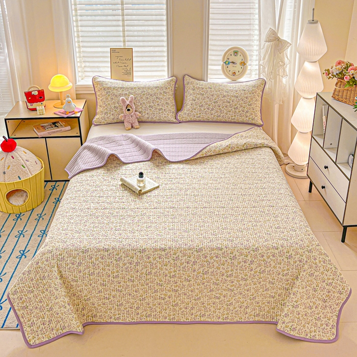 91家纺网 家纺一手货源 找家纺 岚吉家纺 2026新款新疆棉机包边床盖三四件套 清荷