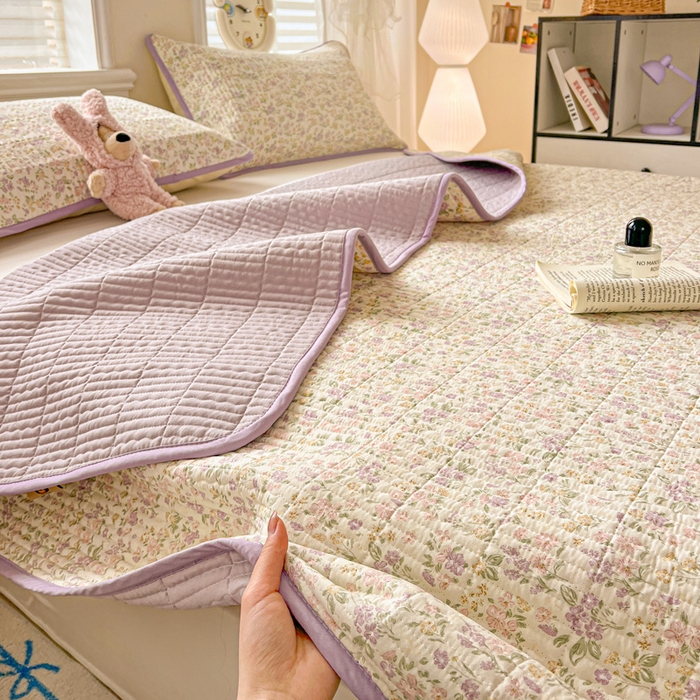 91家纺网 家纺一手货源 找家纺 岚吉家纺 2026新款新疆棉机包边床盖三四件套 清荷