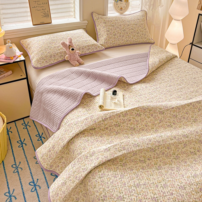 91家纺网 家纺一手货源 找家纺 岚吉家纺 2026新款新疆棉机包边床盖三四件套 清荷