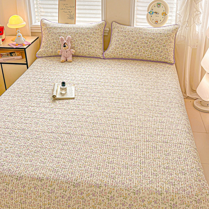 91家纺网 家纺一手货源 找家纺 岚吉家纺 2026新款新疆棉机包边床盖三四件套 清荷