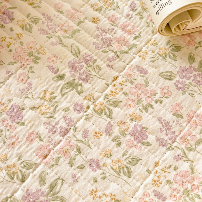 91家纺网 家纺一手货源 找家纺 岚吉家纺 2026新款新疆棉机包边床盖三四件套 清荷