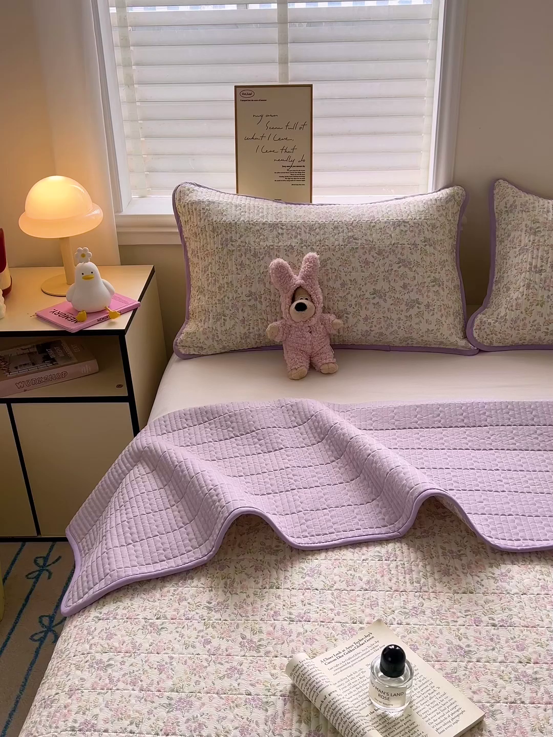 91家纺网 家纺一手货源 找家纺 岚吉家纺 2026新款新疆棉机包边床盖三四件套 清荷