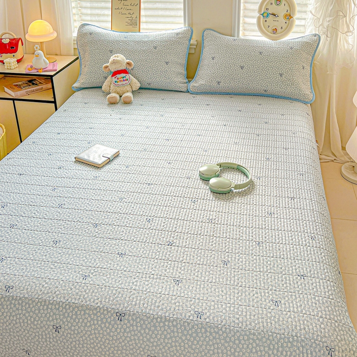 91家纺网 家纺一手货源 找家纺 岚吉家纺 2026新款新疆棉机包边床盖三四件套 素影