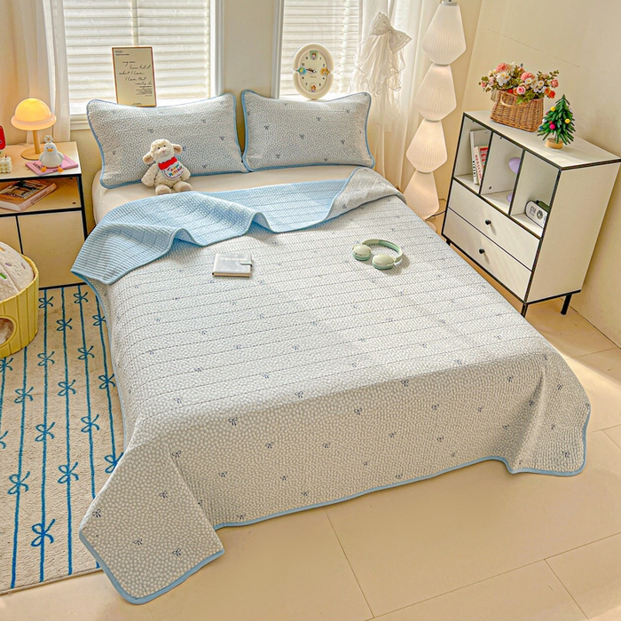 91家纺网 家纺一手货源 找家纺 岚吉家纺 2026新款新疆棉机包边床盖三四件套 素影