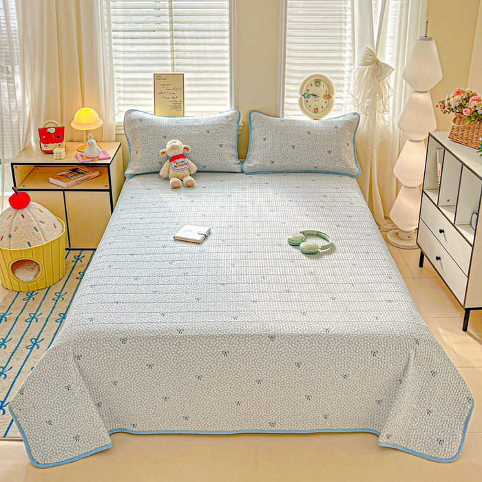 91家纺网 家纺一手货源 找家纺 岚吉家纺 2026新款新疆棉机包边床盖三四件套 素影