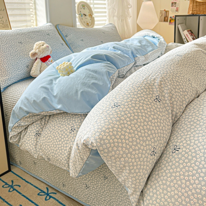 91家纺网 家纺一手货源 找家纺 岚吉家纺 2026新款新疆棉机包边床盖三四件套 素影