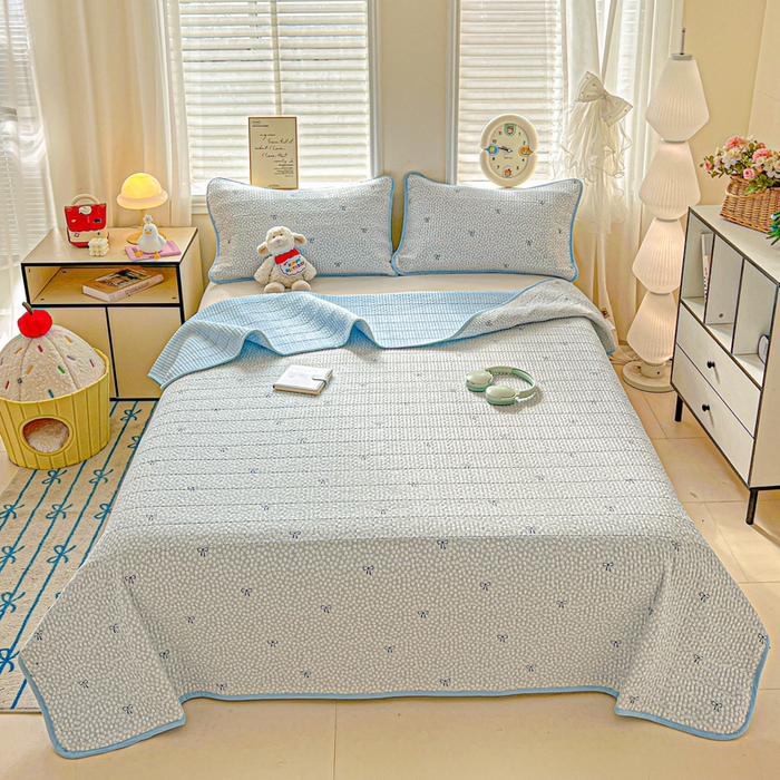 91家纺网 家纺一手货源 找家纺 岚吉家纺 2026新款新疆棉机包边床盖三四件套 素影