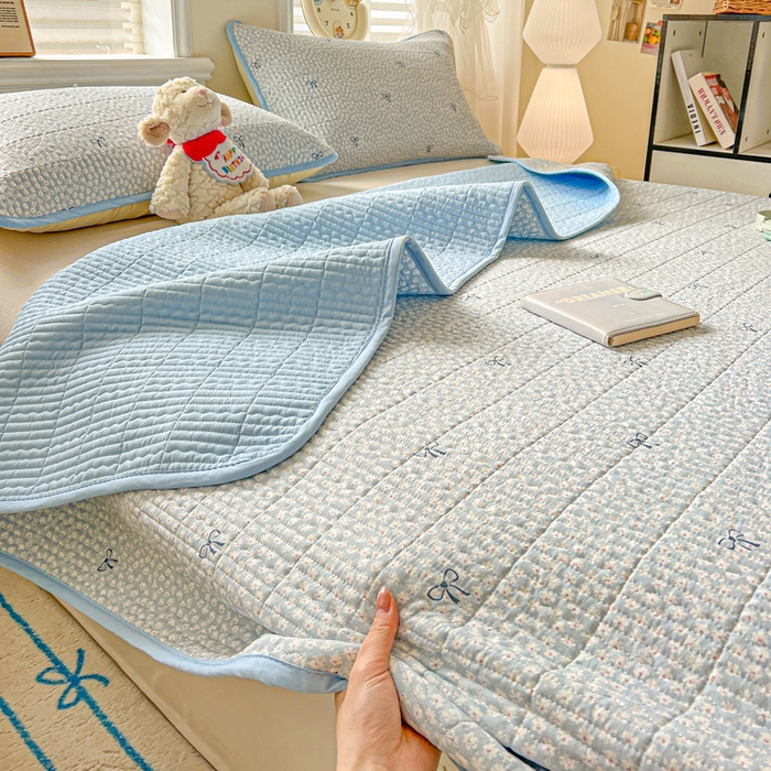 91家纺网 家纺一手货源 找家纺 岚吉家纺 2026新款新疆棉机包边床盖三四件套 素影