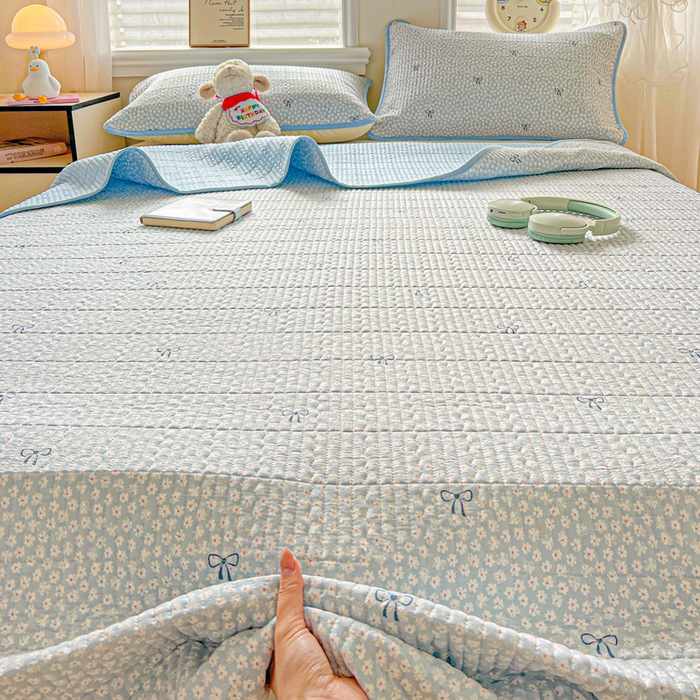 91家纺网 家纺一手货源 找家纺 岚吉家纺 2026新款新疆棉机包边床盖三四件套 素影