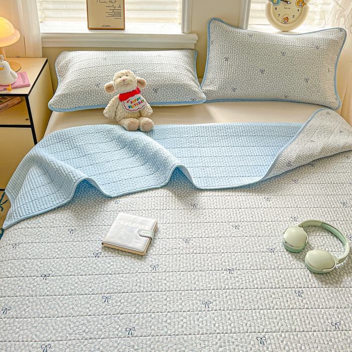 91家纺网 家纺一手货源 找家纺 岚吉家纺 2026新款新疆棉机包边床盖三四件套 素影